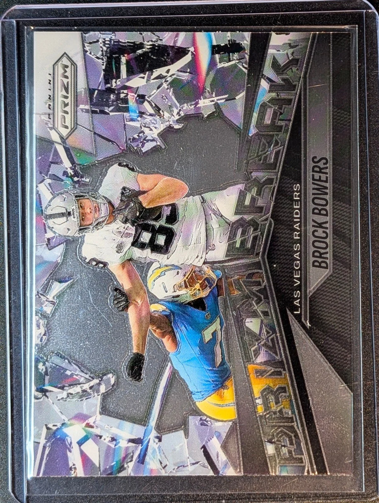 Front of 2025 Panini Prizm #4 Brock Bowers Prizm Break