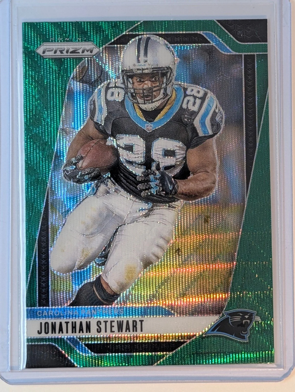 Front of 2024 Panini Prizm #45 Jonathan Stewart Green Wave