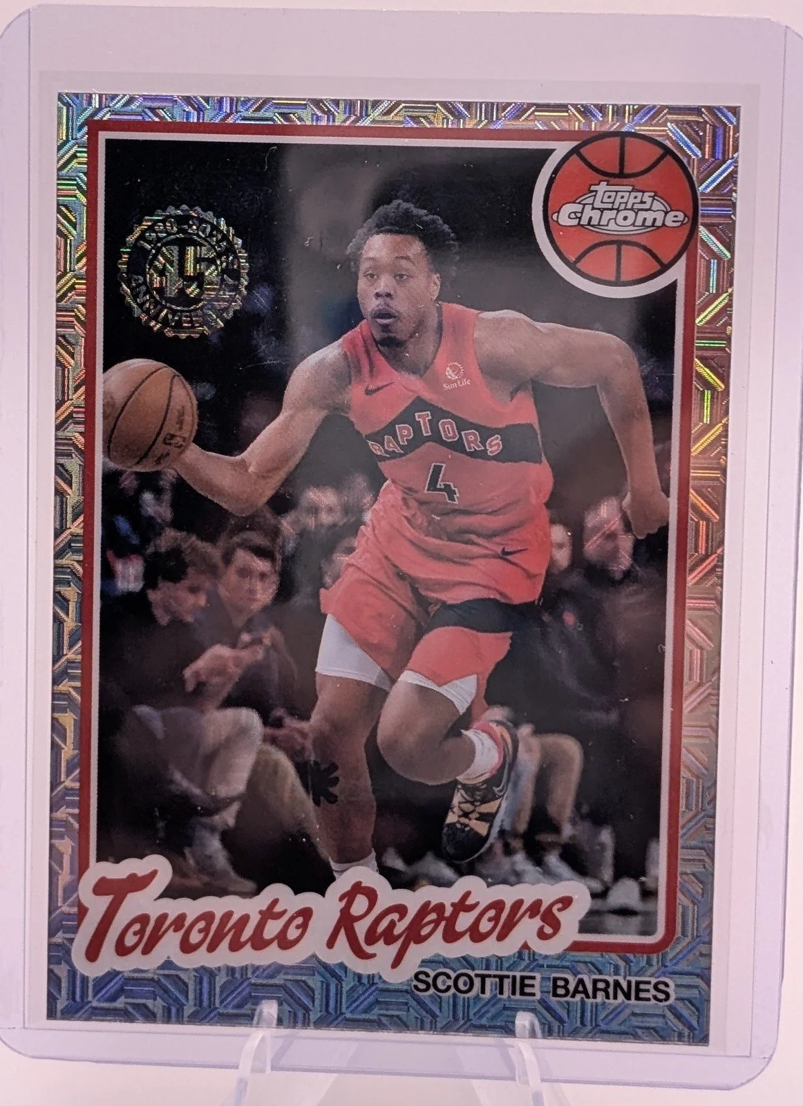 Front of 2025-26 Topps Chrome #TC-SB Scottie Barnes 1980-81 Topps Chrome Basketball
