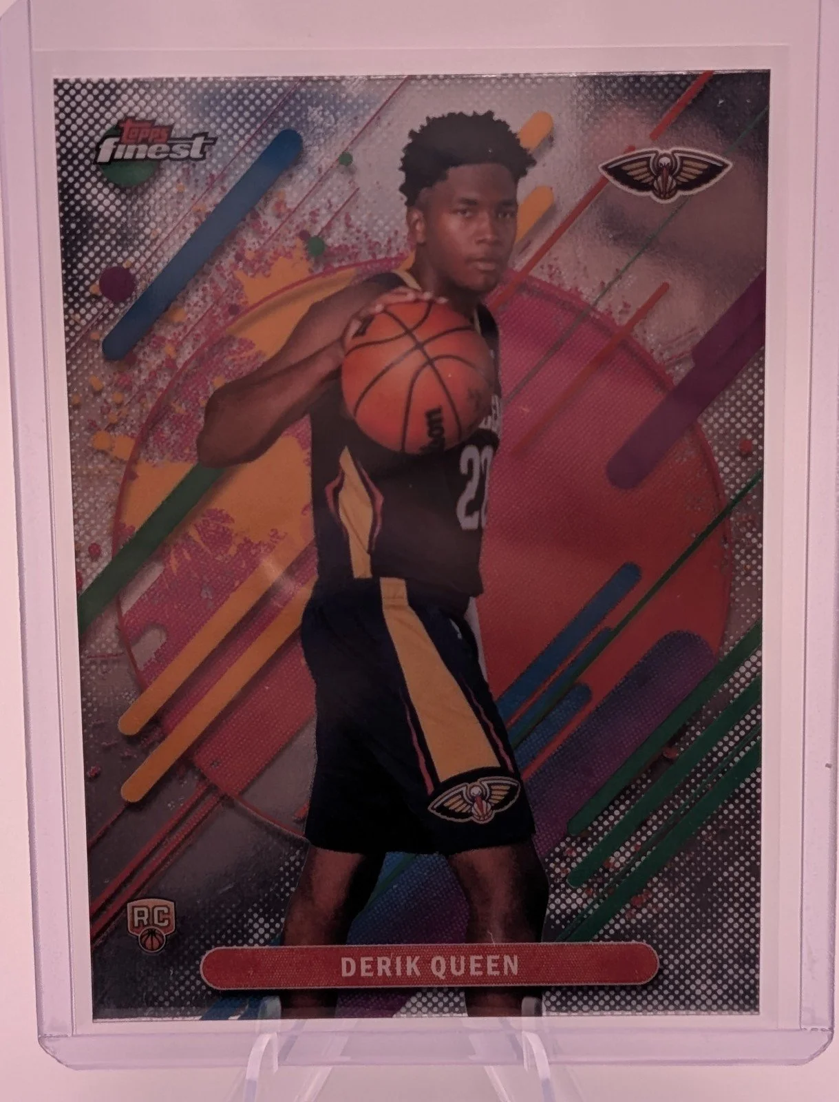 Front of 2025-26 Finest #213 Derik Queen RARE