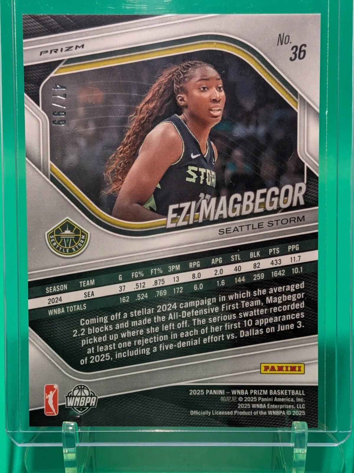 2025 Panini Prizm WNBA #36 Ezi Magbegor Orange Prizms #/99 - photo 4
