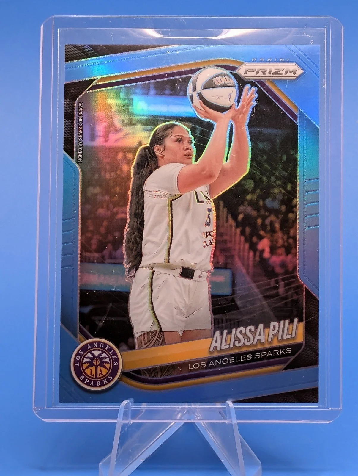 Front of 2025 Panini Prizm WNBA #78 Alissa Pili Carolina Blue Prizms #/125