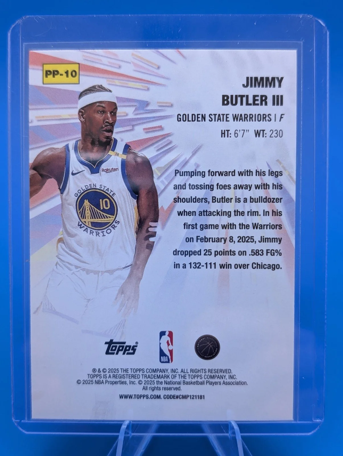 Back of 2025-26 Topps #PP-10 Jimmy Butler III Power Players