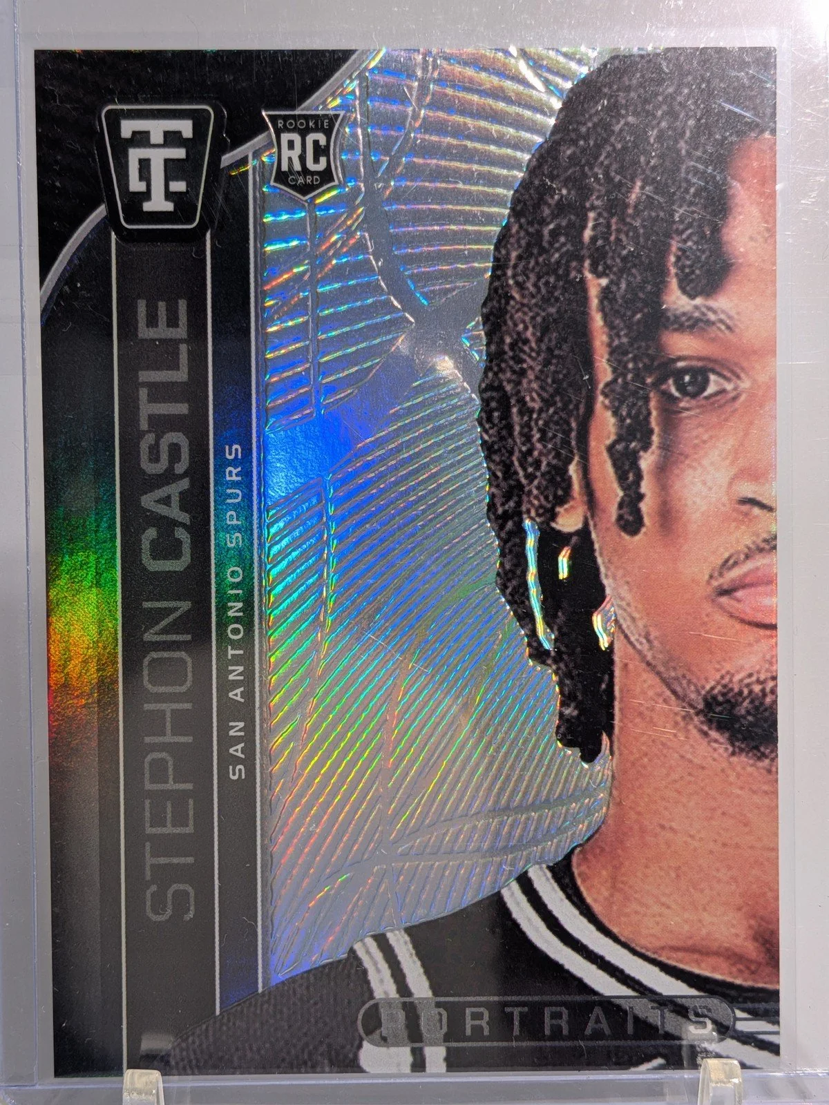 Front of 2024-25 Panini Totally Certified #18 Stephon Castle Portraits RC