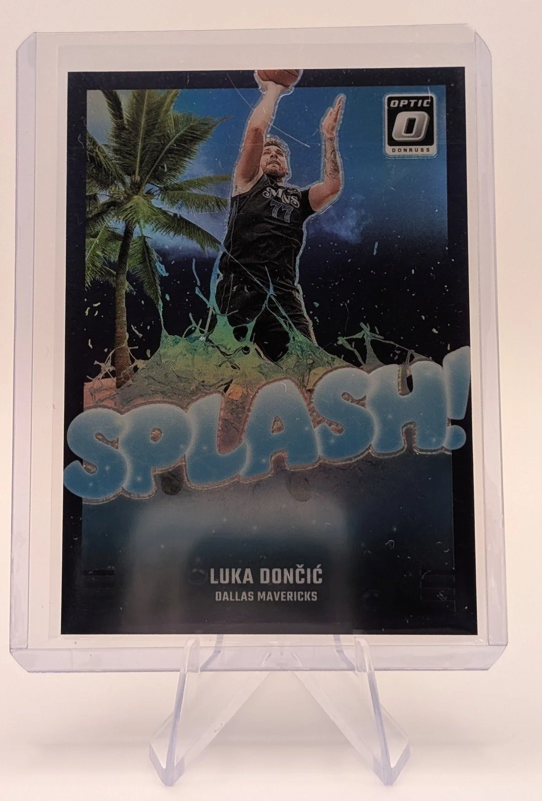 Front of 2024-25 Donruss Optic #1 Luka Doncic Splash! Purple