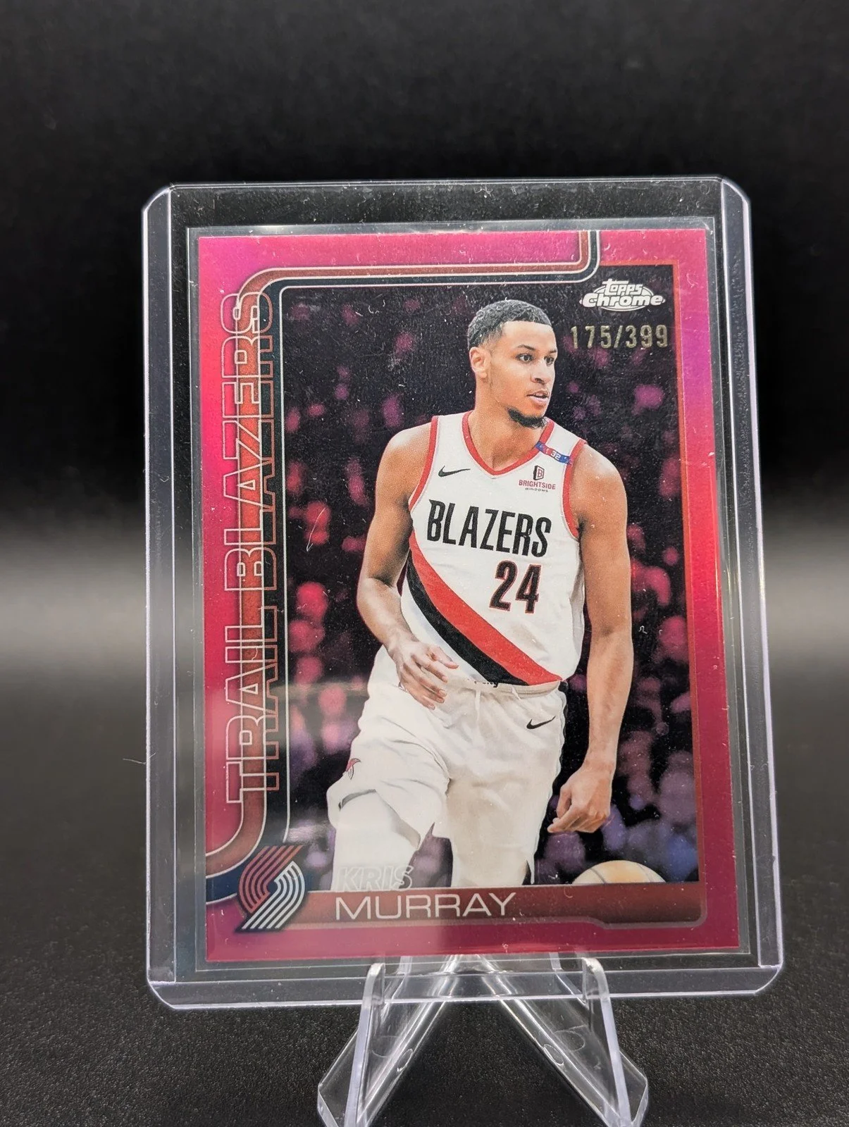 Front of 2025-26 Topps Chrome #217 Kris Murray Magenta Refractor #/399
