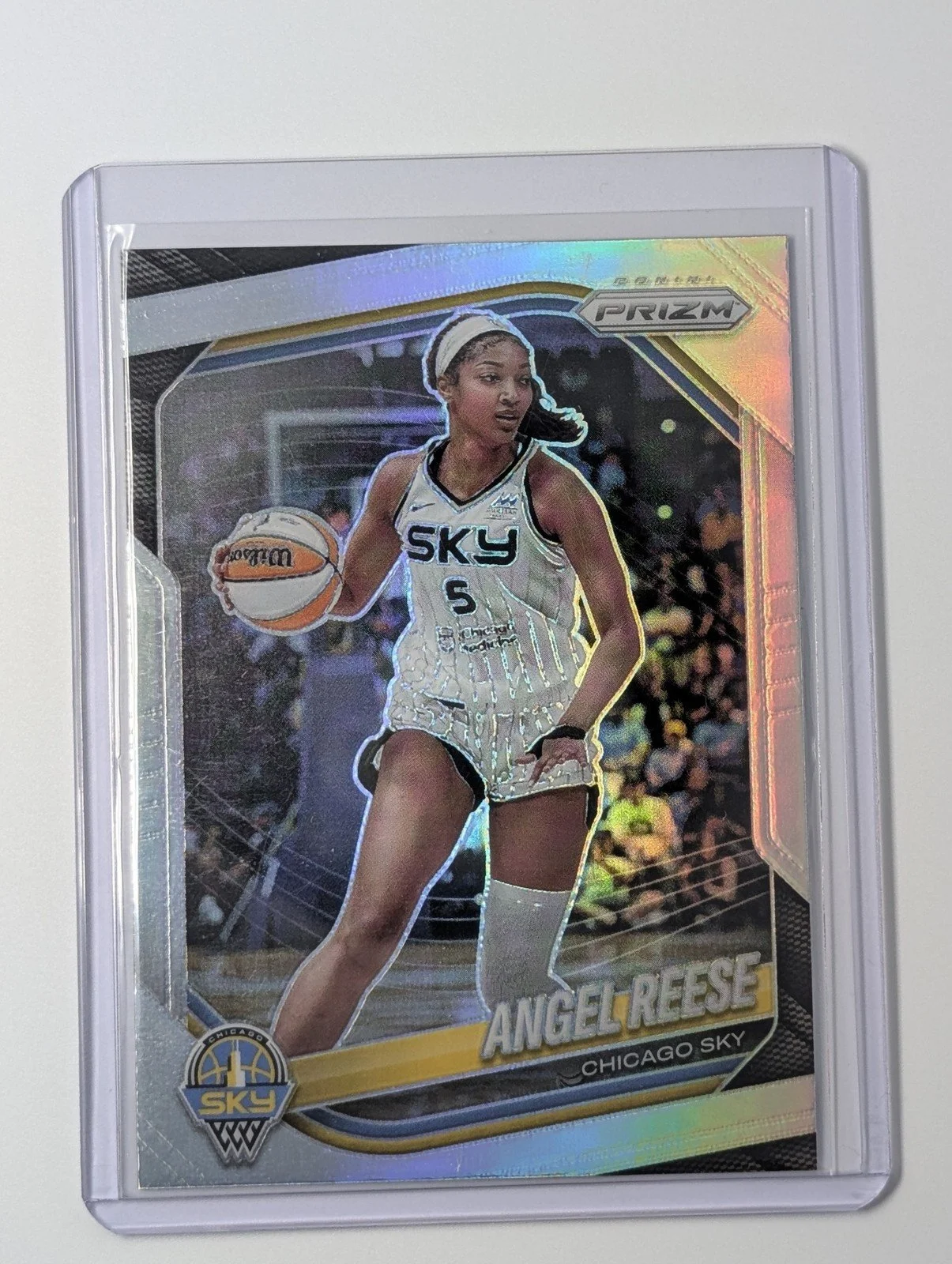 Front of 2025 Panini Prizm WNBA #92 Angel Reese Prizm