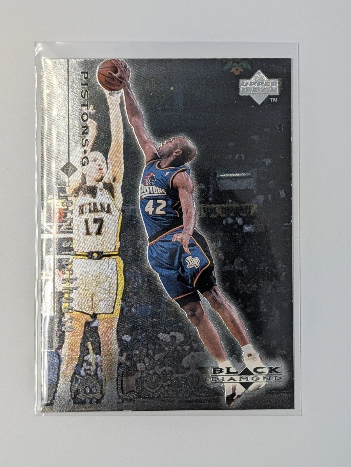 Front of 1998-99 Upper Deck Black Diamond #34 Jerry Stackhouse