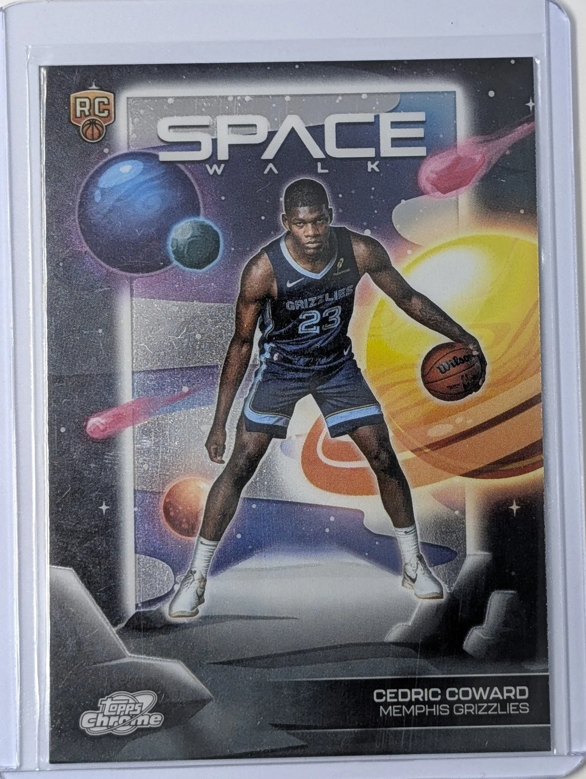 Front of 2025-26 Cedric Coward Topps Chrome  #SW-13 Space Walk