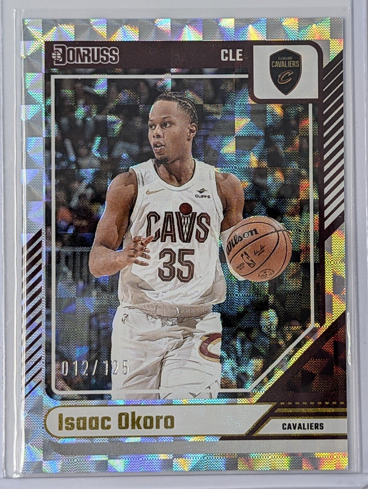 Front of 2024-25 Donruss #157 Isaac Okoro Hyper #/125