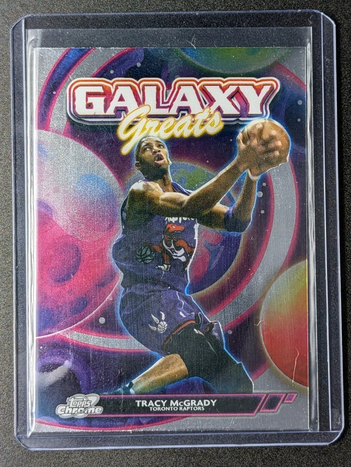 Front of Tracy McGrady 2025 Topps Cosmic Chrome Galaxy Greats #GG-23