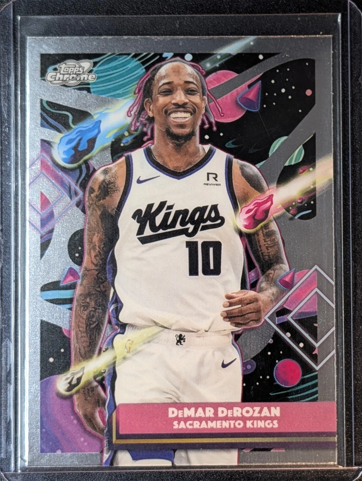 Front of 2025-26 Topps Chrome Cosmic #41 DeMar DeRozan