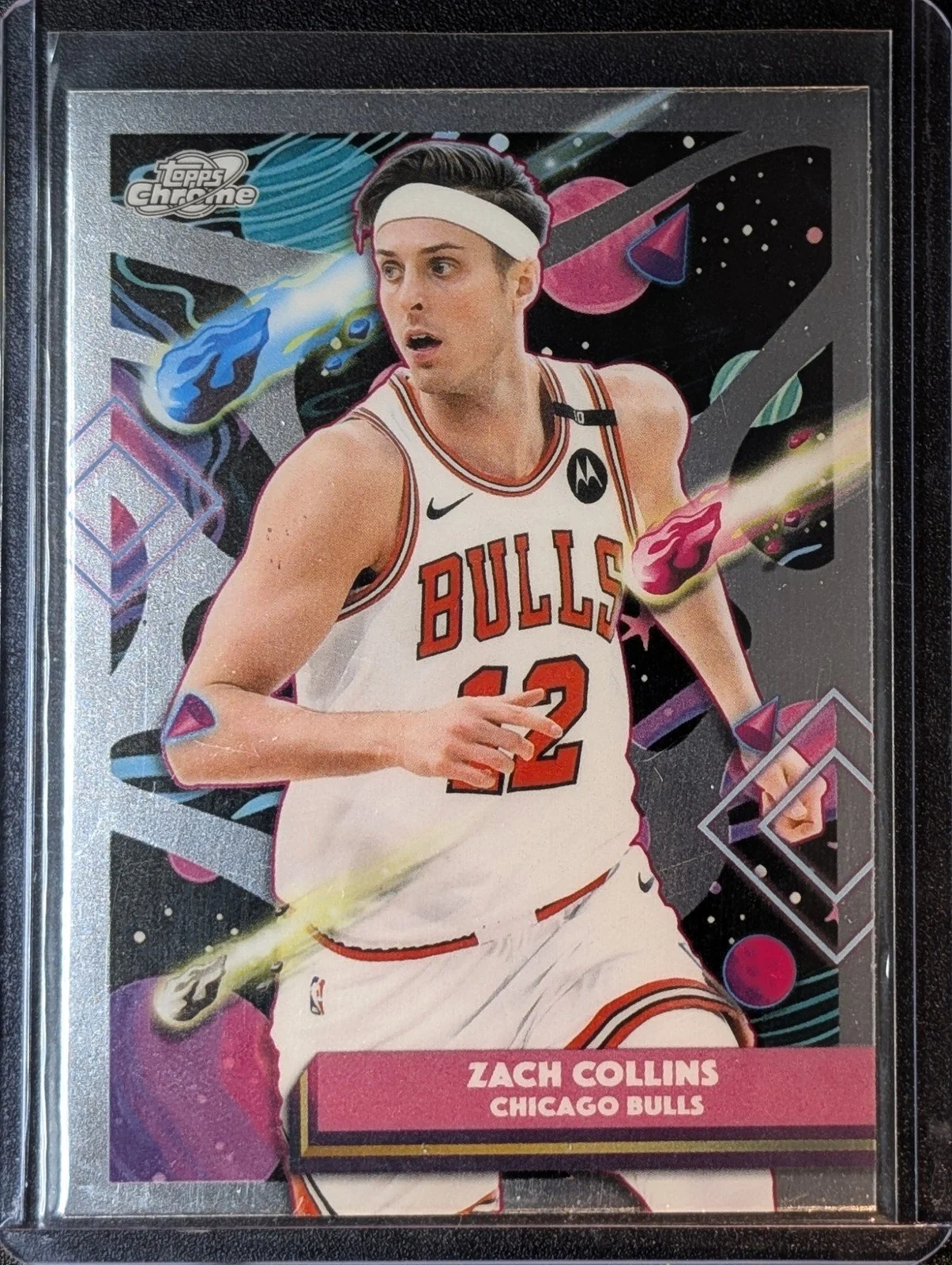 Front of 2025-26 Topps Chrome Cosmic #86 Zach Collins