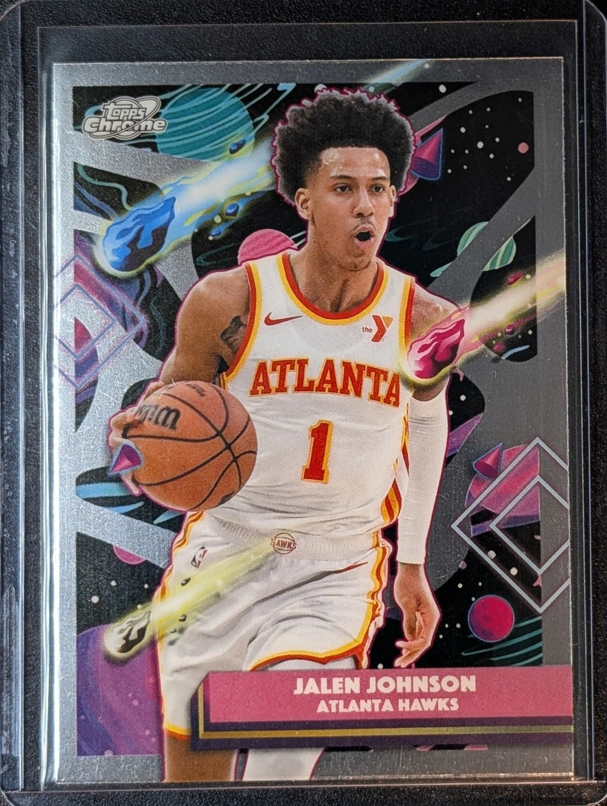 Front of 2025-26 Topps Chrome Cosmic #29 Jalen Johnson
