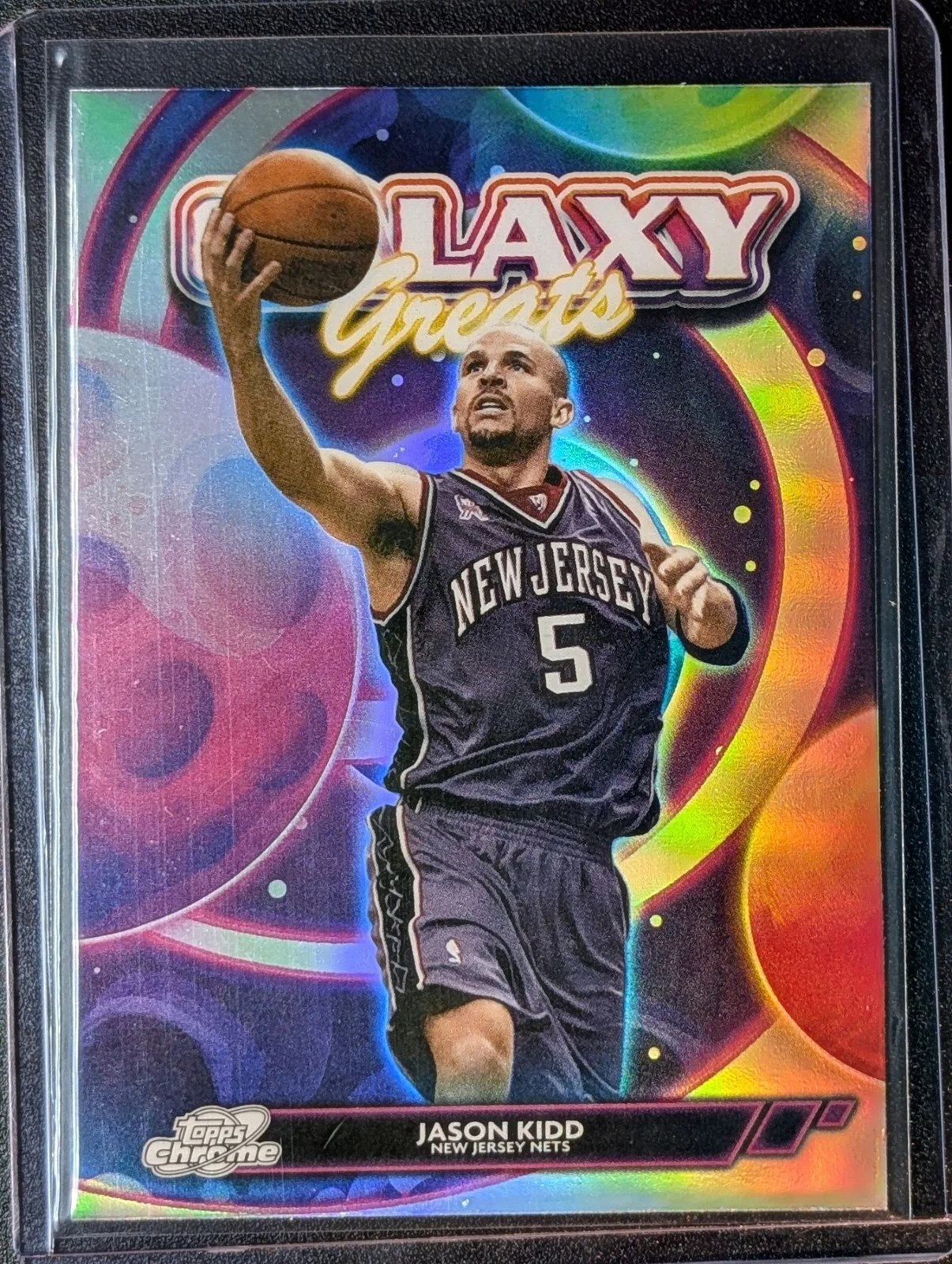 Front of 2025-26 Topps Chrome Cosmic #GG-28 Jason Kidd Galaxy Greats Refractors