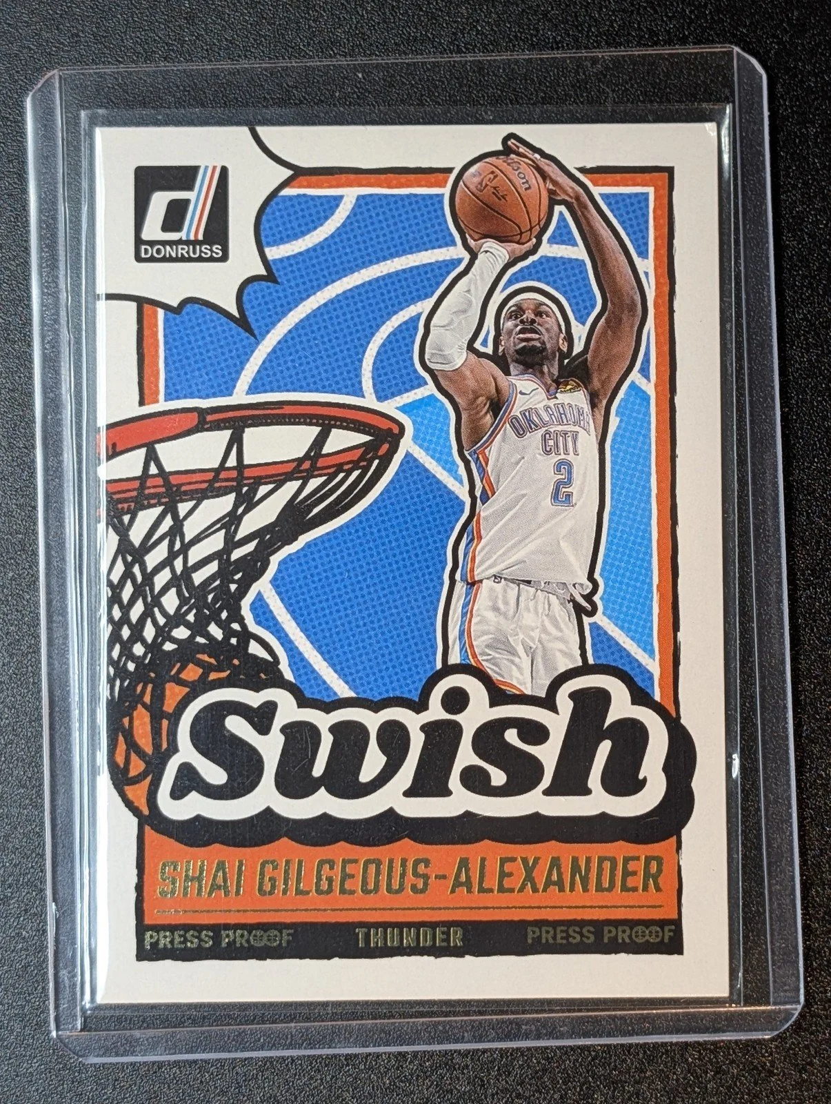 Front of 2024-25 Donruss #1 Shai Gilgeous-Alexander Swish