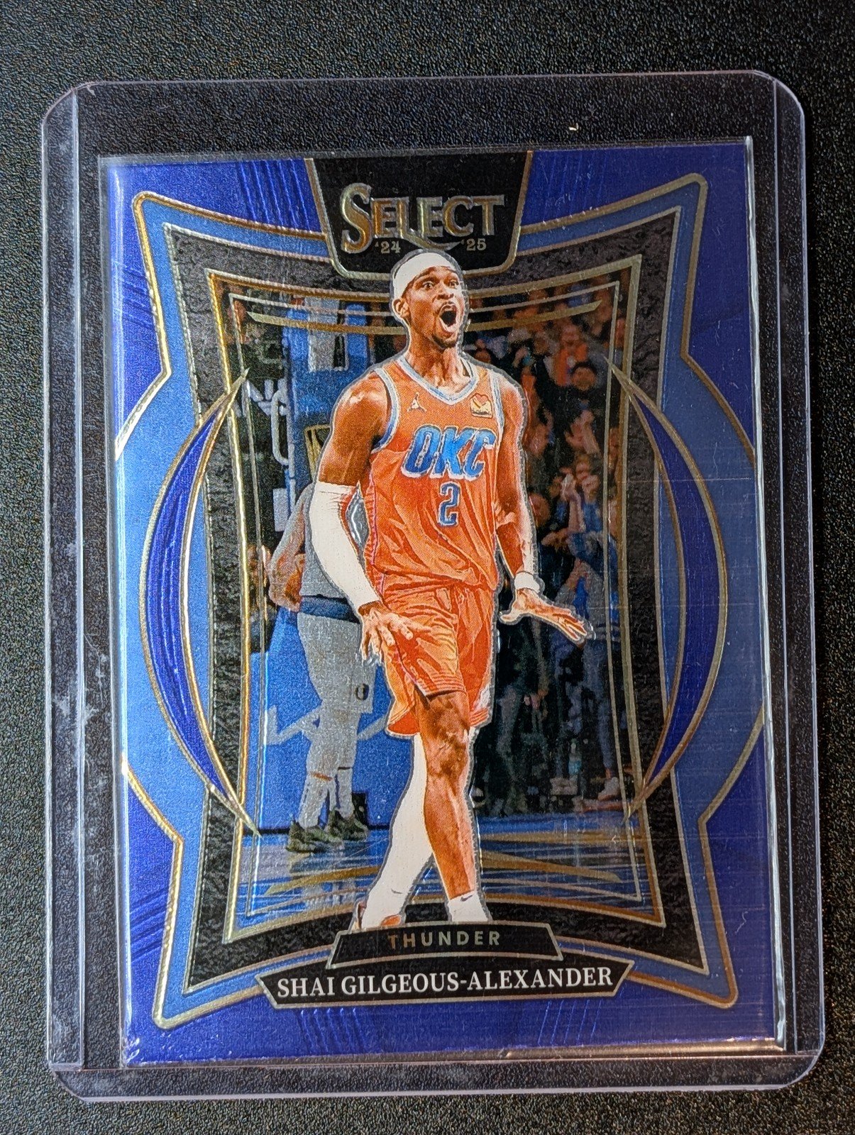 Front of 2024-25 Panini Select #36 Shai Gilgeous-Alexander Blue (Retail)