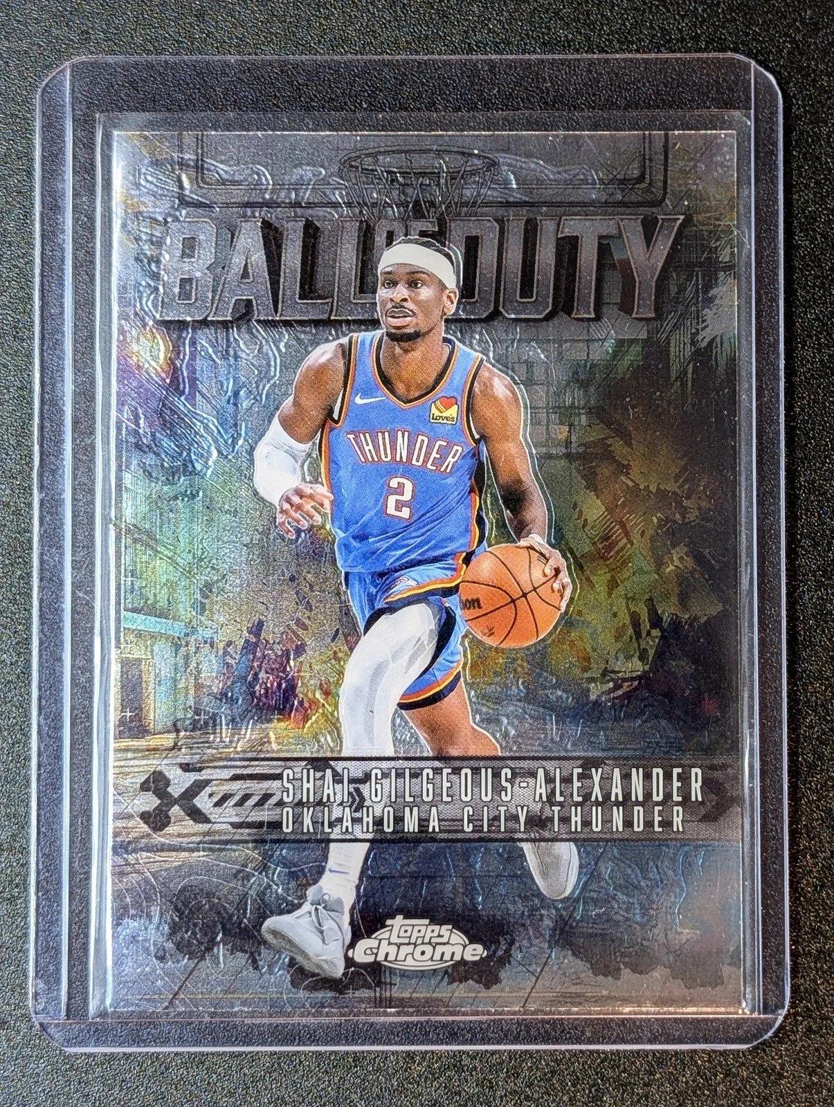 Front of 2025-26 Topps Chrome #BD-6 Shai Gilgeous-Alexander Ball of Duty
