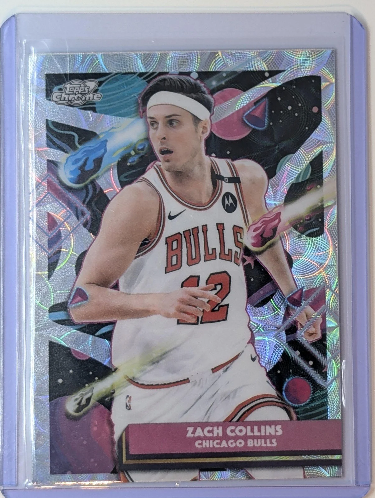 Front of 2025-26 Topps Chrome Cosmic #86 Zach Collins Nucleous