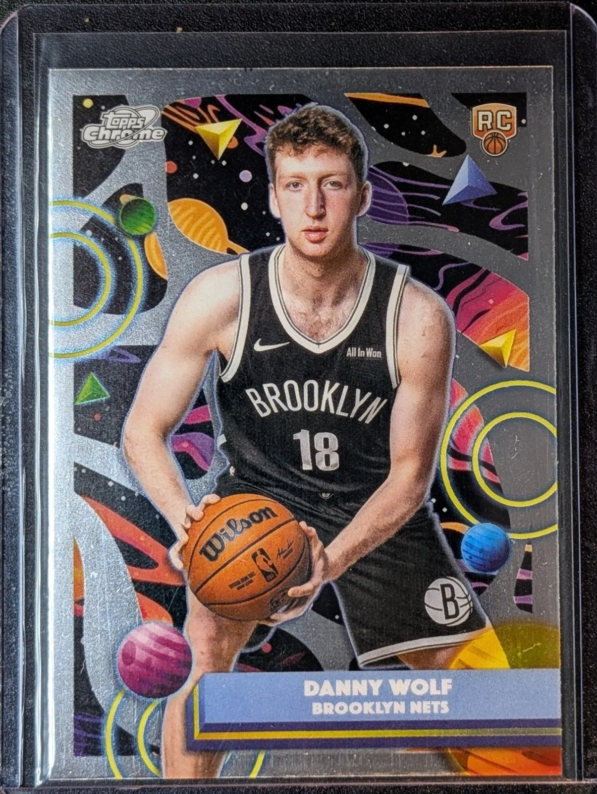Front of 2025-26 Topps Chrome Cosmic #110 Danny Wolf