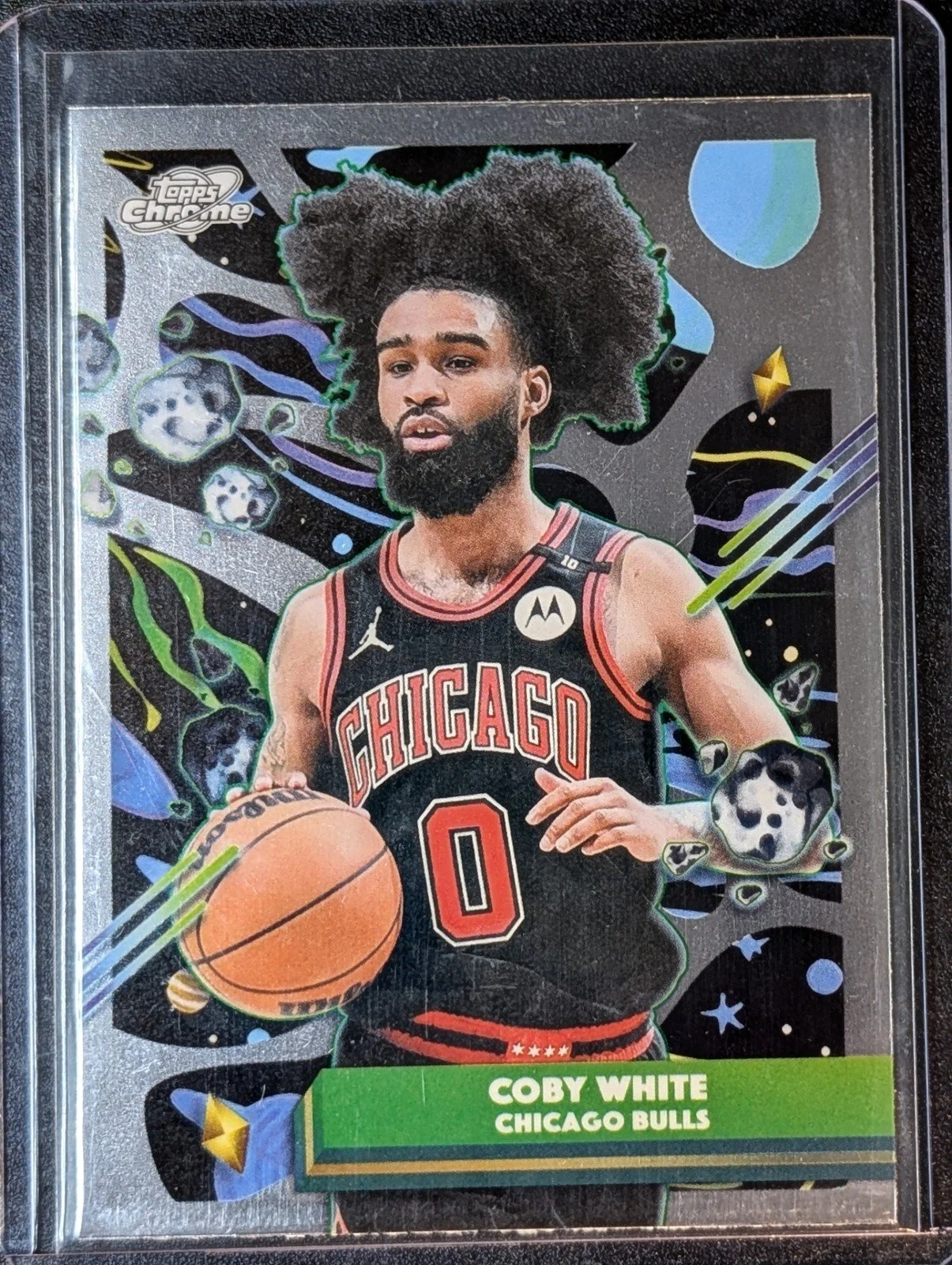 Front of 2025-26 Topps Chrome Cosmic #141 Coby White