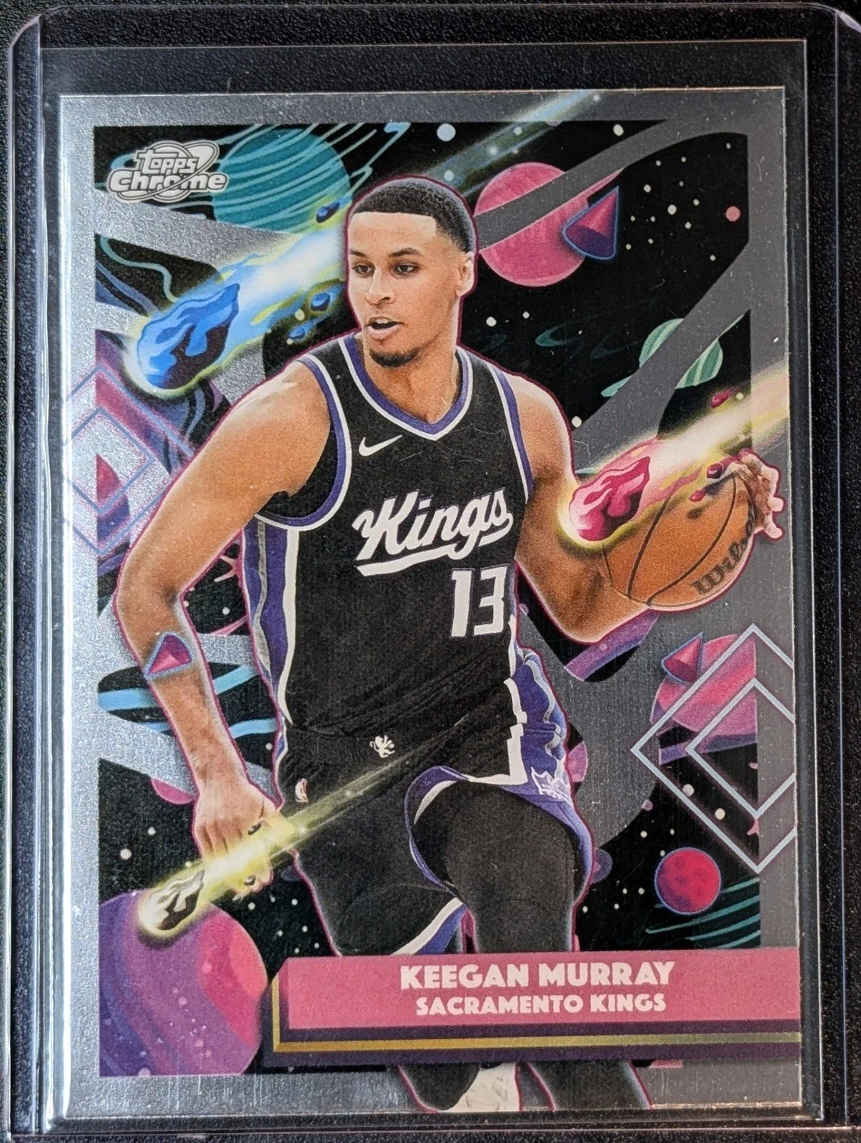 Front of 2025-26 Topps Chrome Cosmic #23 Keegan Murray