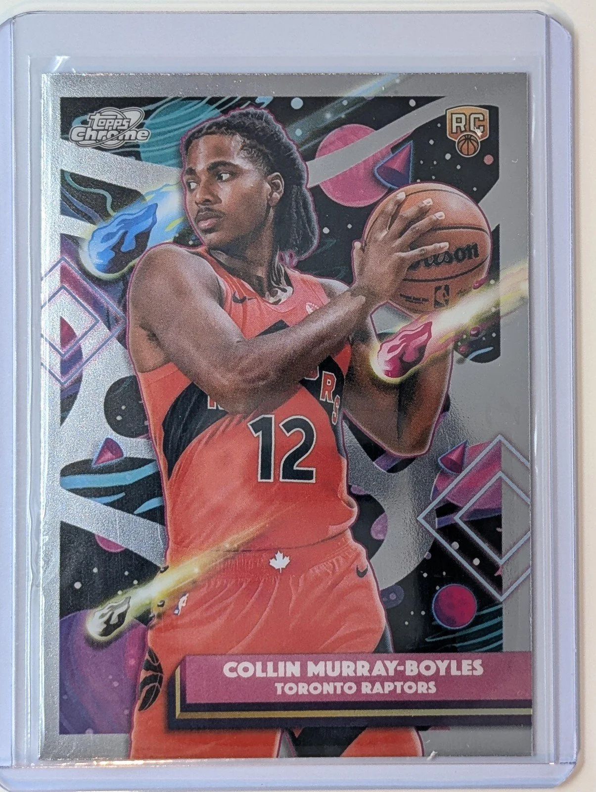 Front of 2025-26 Topps Chrome Cosmic #100 Collin Murray-Boyles RC