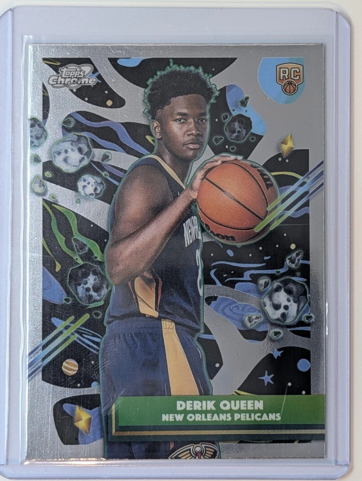 Front of 2025-26 Topps Chrome Cosmic #92 Derik Queen