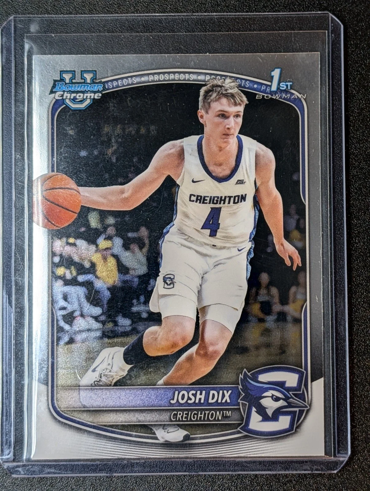 Front of 2025-26 Bowman #BCP-17 Josh Dix Chrome Prospects