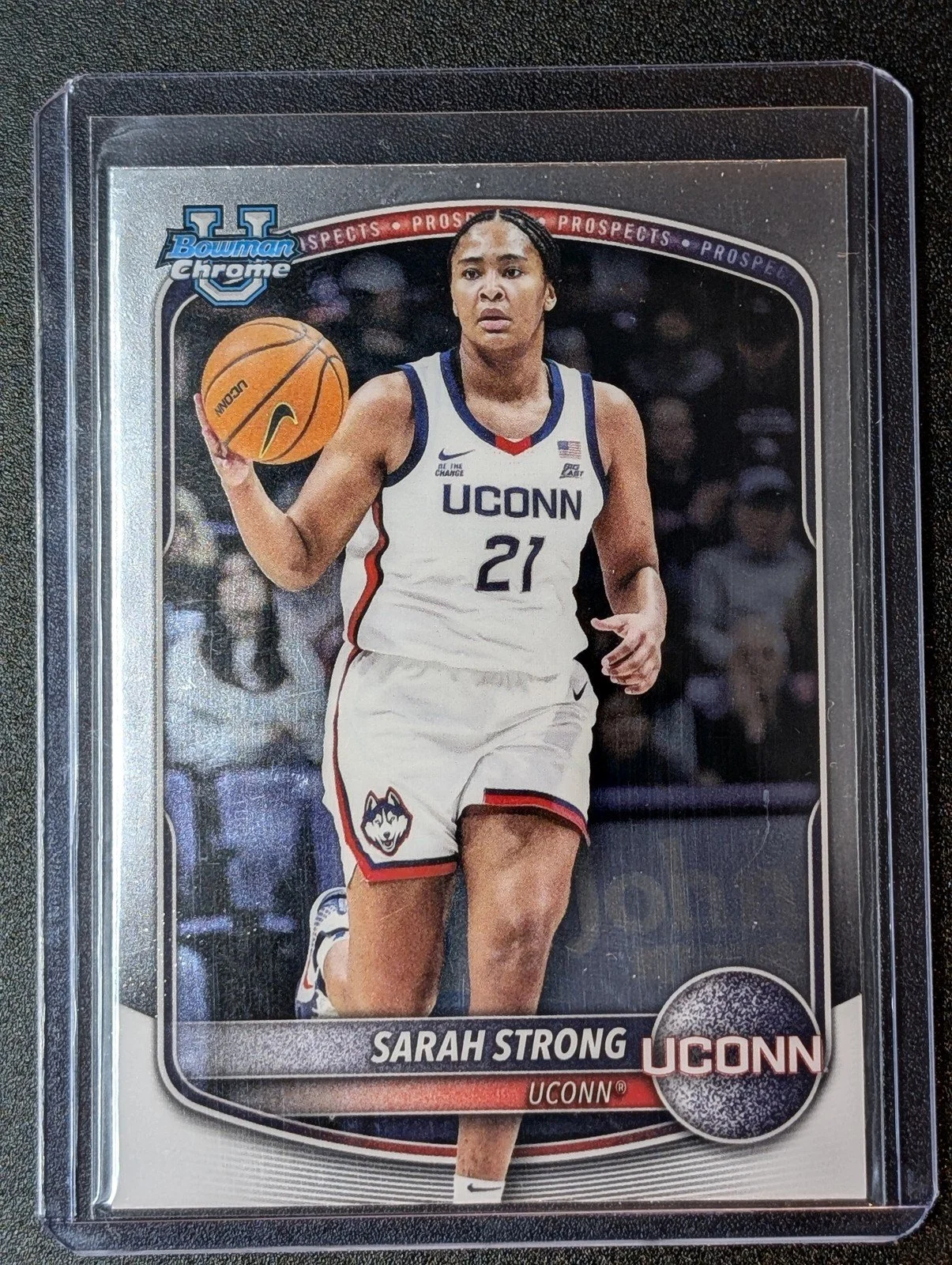 Front of 2025-26 Bowman #BCP-80 Sarah Strong Chrome Prospects