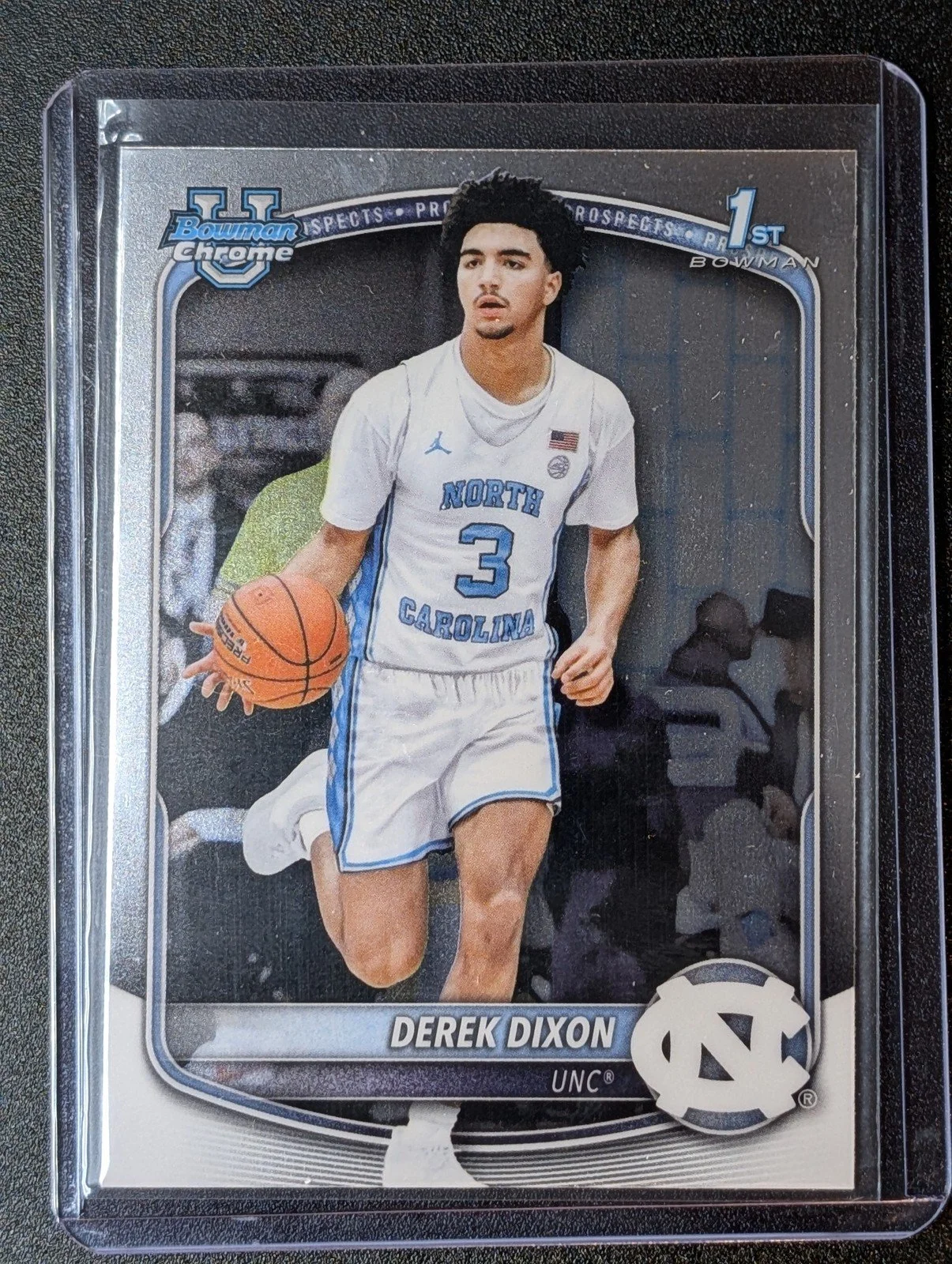 Front of 2025-26 Bowman #BCP-37 Derek Dixon Chrome Prospects
