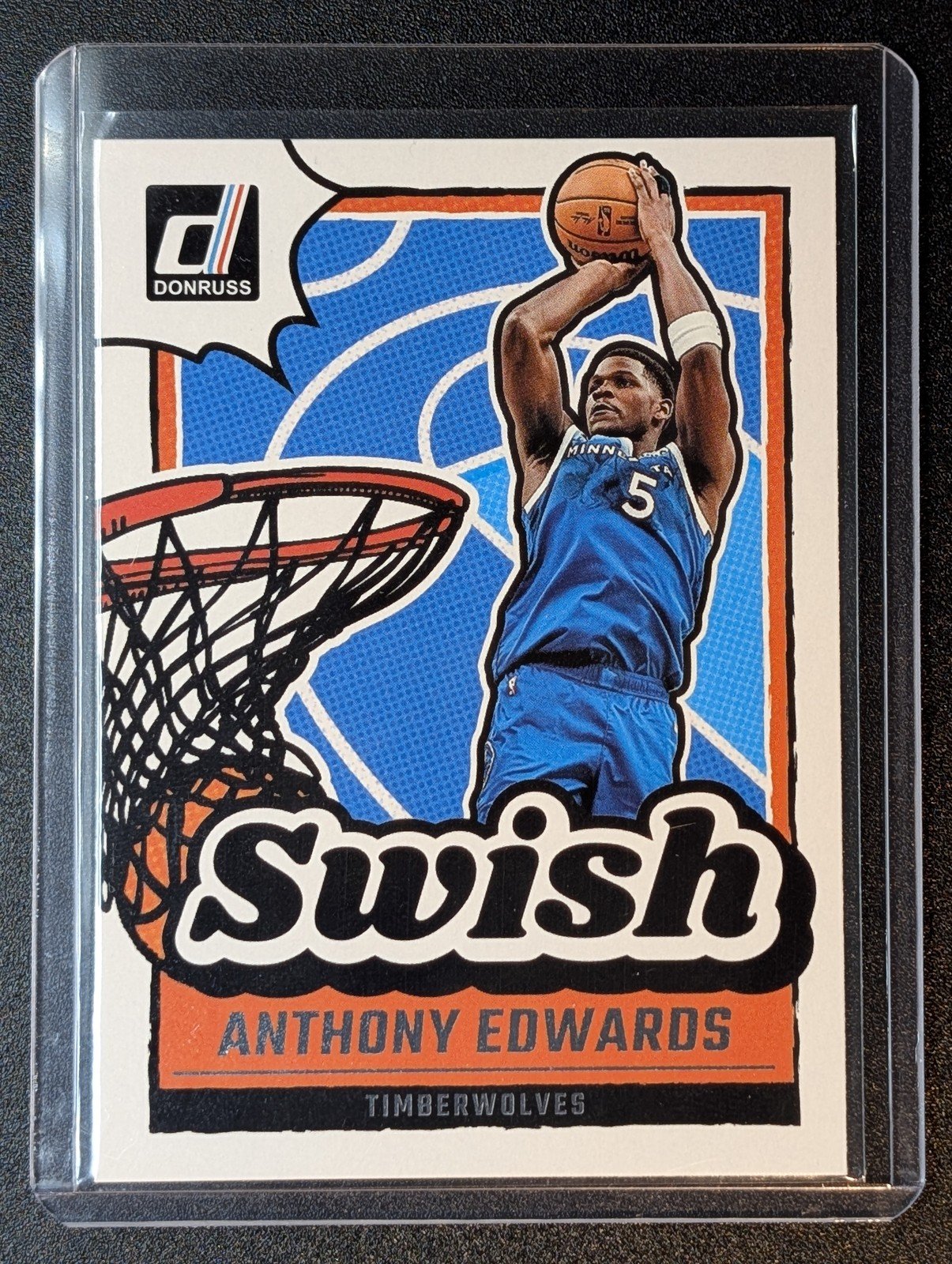 Front of 2024-25 Donruss #18 Anthony Edwards Swish