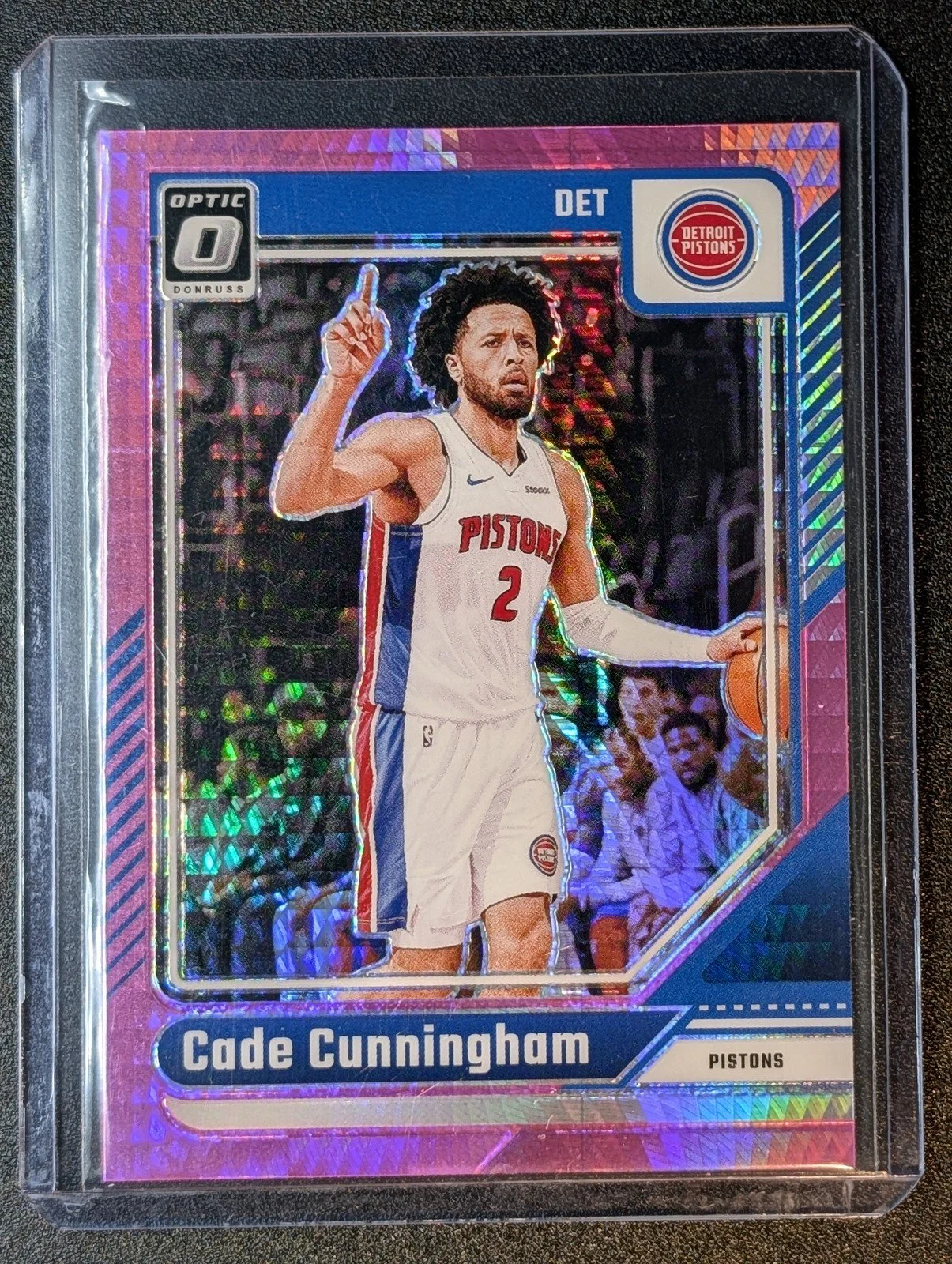 Front of 2024-25 Donruss Optic #26 Cade Cunningham Hyper Pink