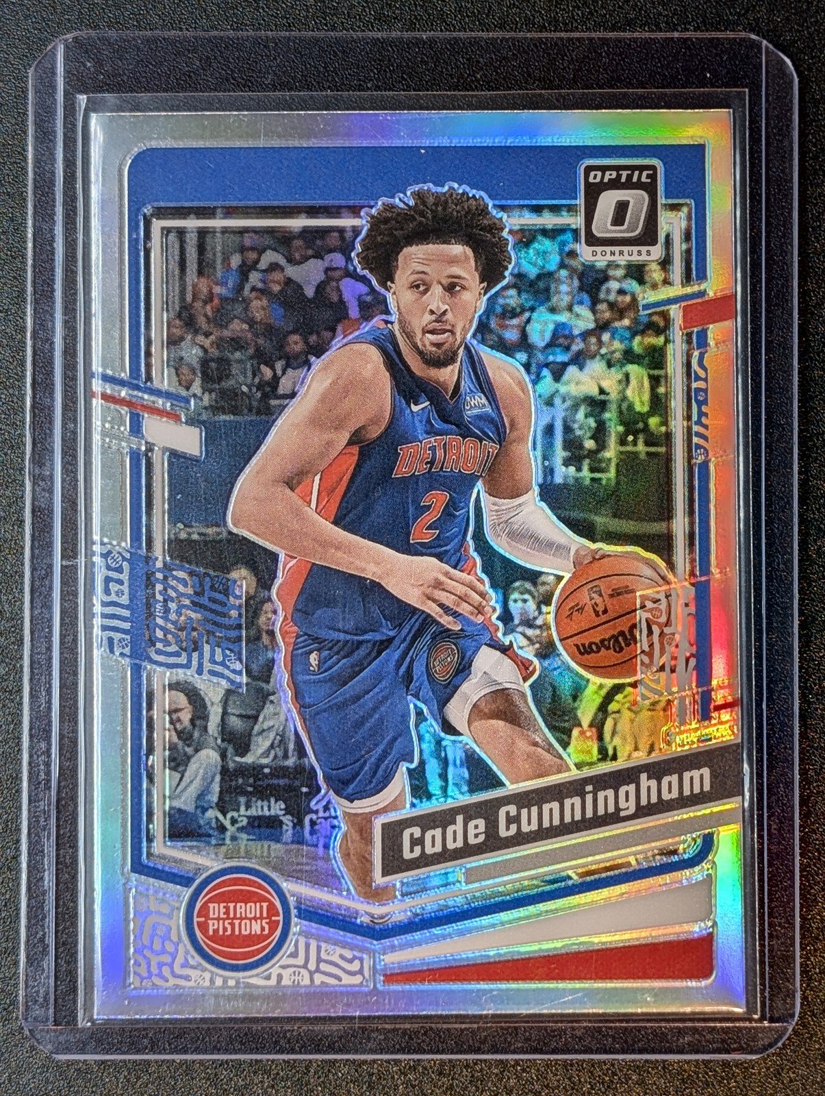 Front of 2023-24 Donruss Optic #90 Cade Cunningham Holo