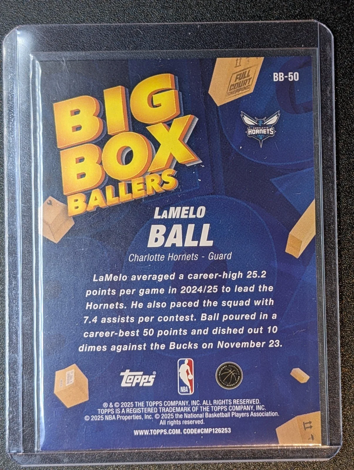 Back of 2025-26 Topps #BB-50 LaMelo Ball Big Box Ballers