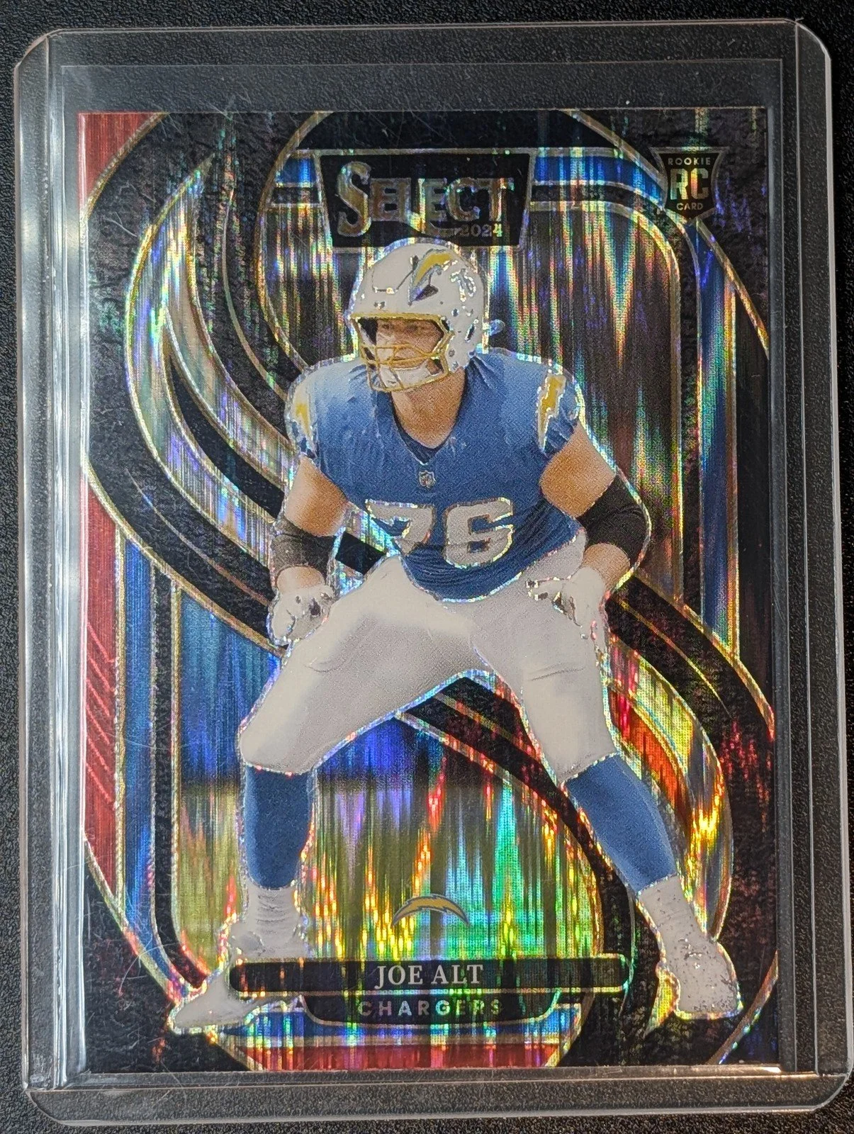 Front of 2024 Panini Select #159 Joe Alt Black & Red Prizm Shock RC