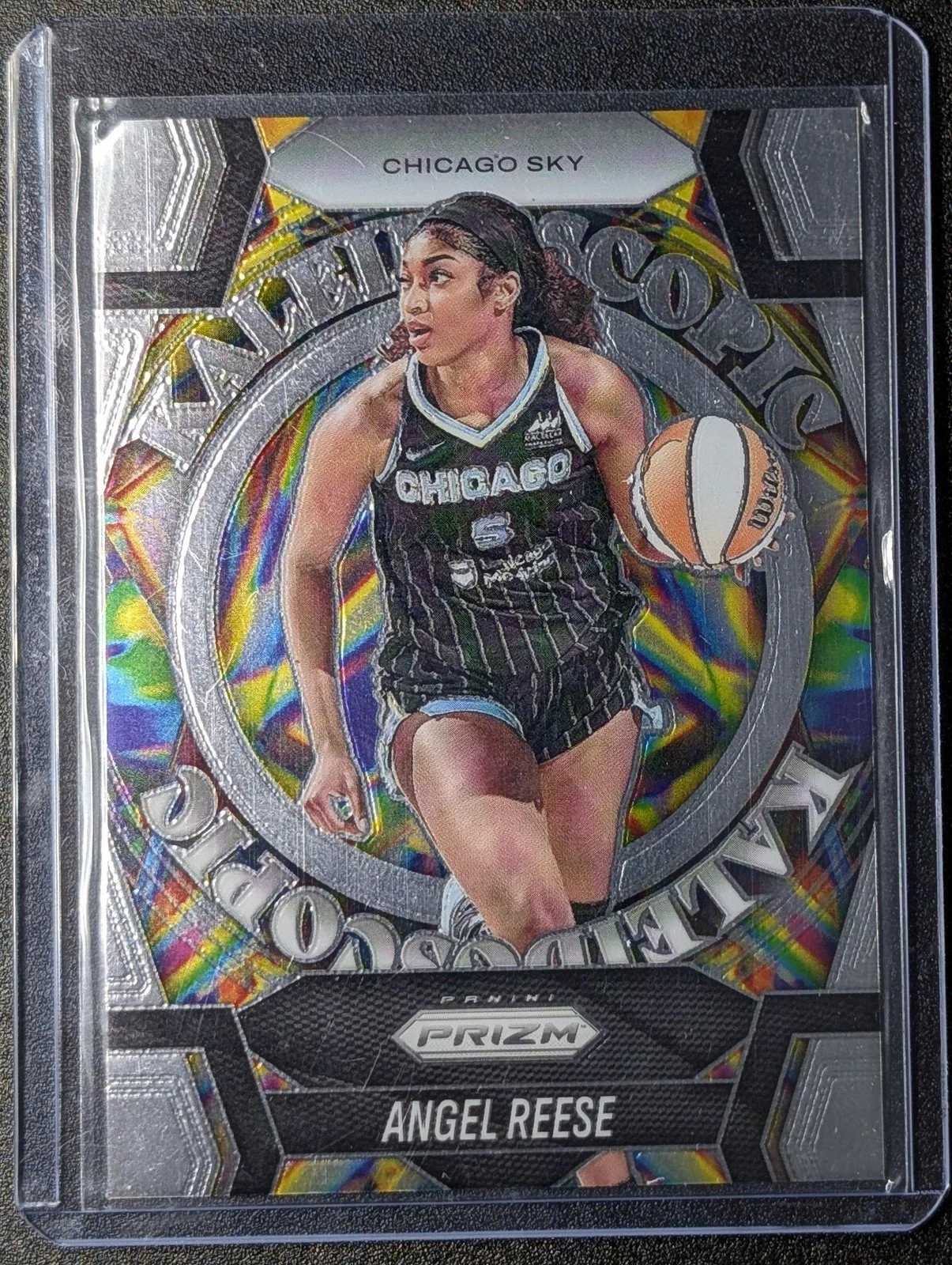 Front of 2025 Panini Prizm WNBA #9 Angel Reese Kaleidoscopic