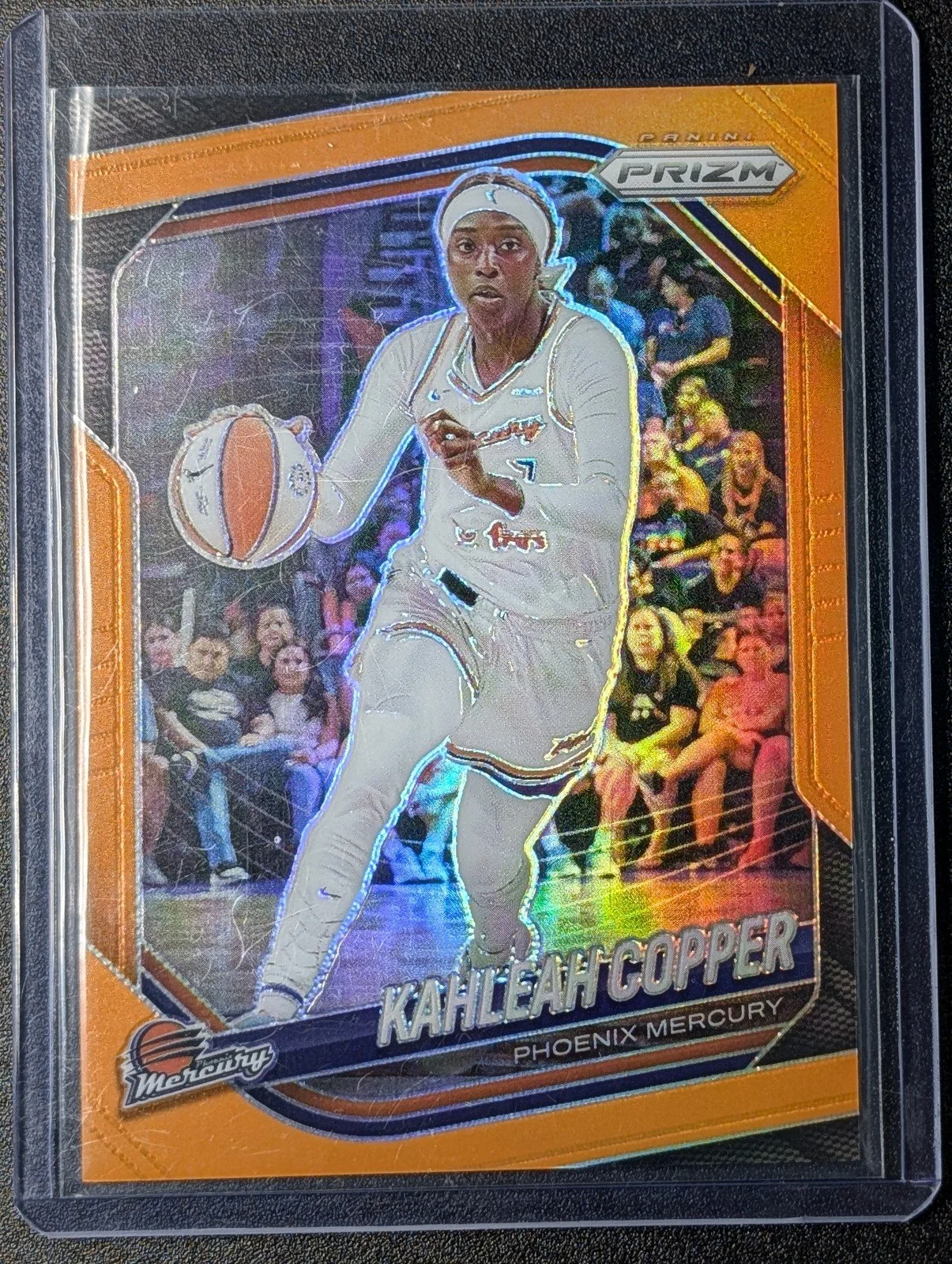 Front of 2025 Panini Prizm WNBA #62 Kahleah Copper Orange Prizms #/99
