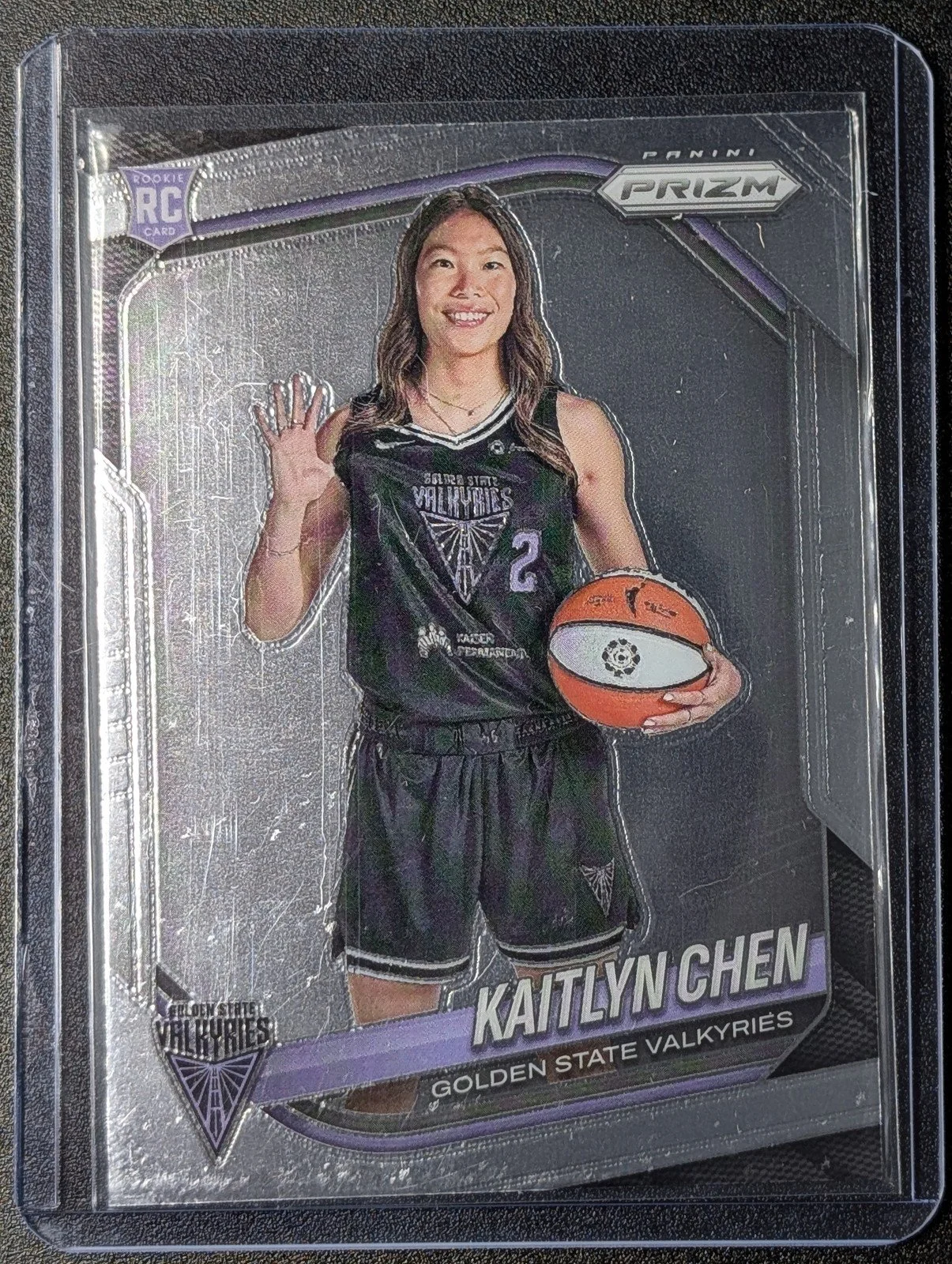 Front of 2025 Panini Prizm WNBA #143 Kaitlyn Chen RC
