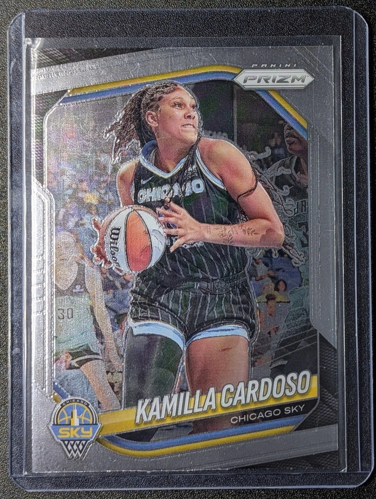 Front of 2025 Panini Prizm WNBA #89 Kamilla Cardoso Silver Prizms