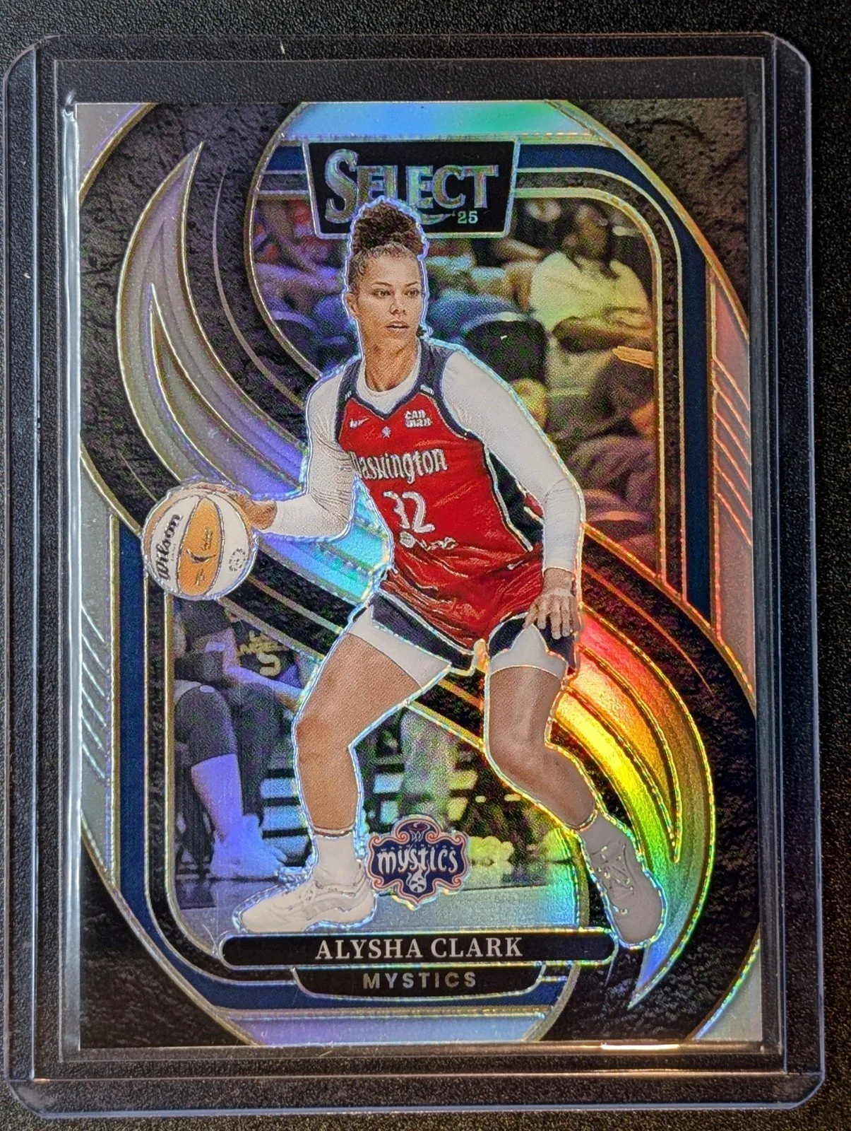 Front of 2025 Panini Select WNBA #152 Alysha Clark Silver Prizms