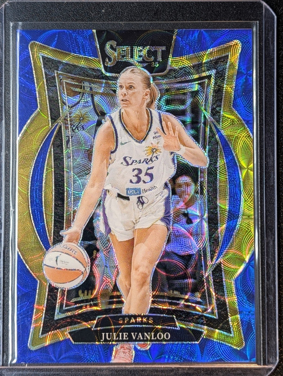 Front of 2025 Panini Select WNBA /199 Julie Vanloo BLUE SCOPE PRIZM #21
