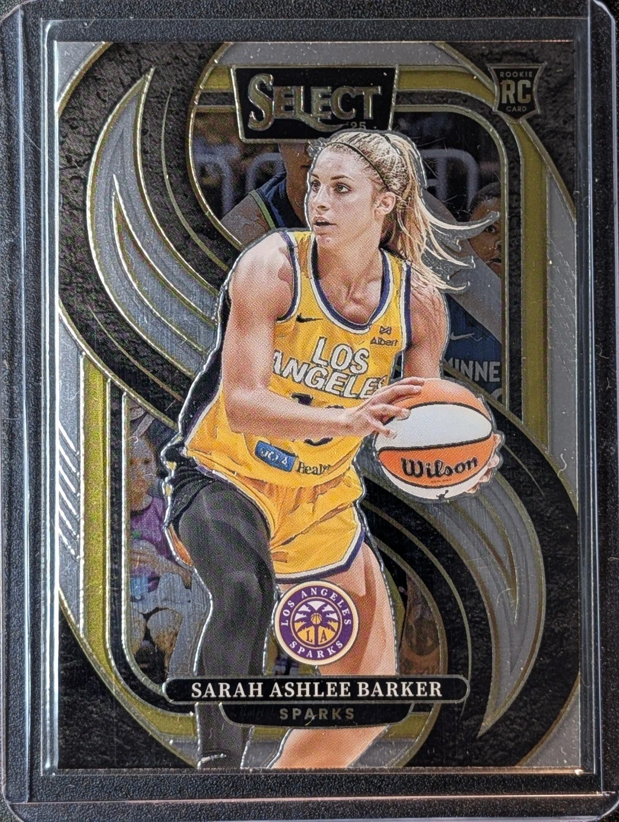 Front of 2025 Panini Select WNBA #126 Sarah Ashlee Barker Sparks RC