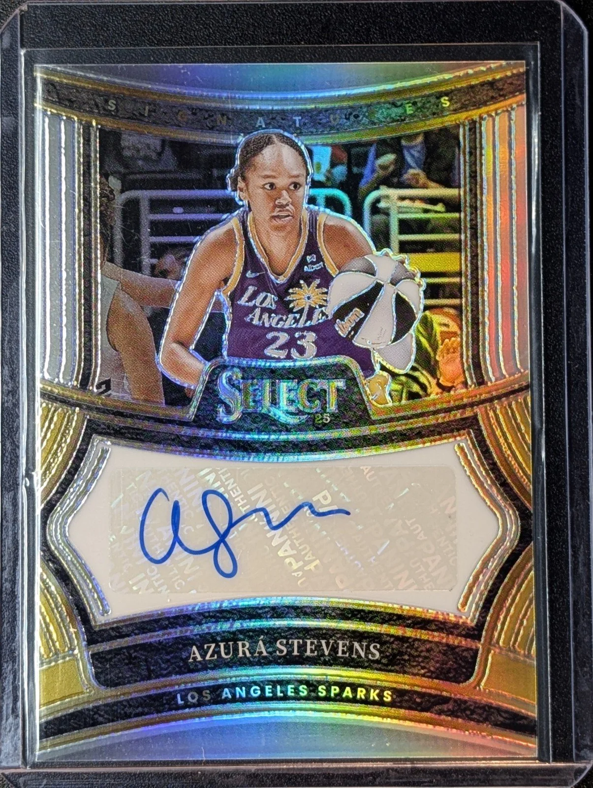 Front of 2025 Panini Instant WNBA #SG-AS Azura Stevens Auto Prizm