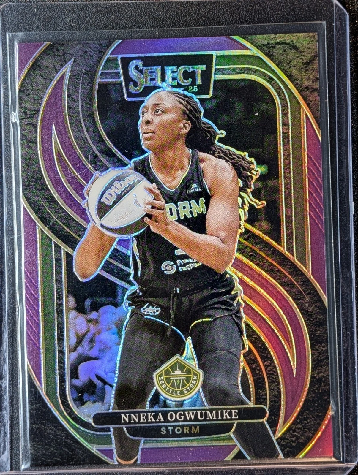 Front of 2025 Panini Select WNBA /149  Nneka Ogwumike Purple Prizm #158