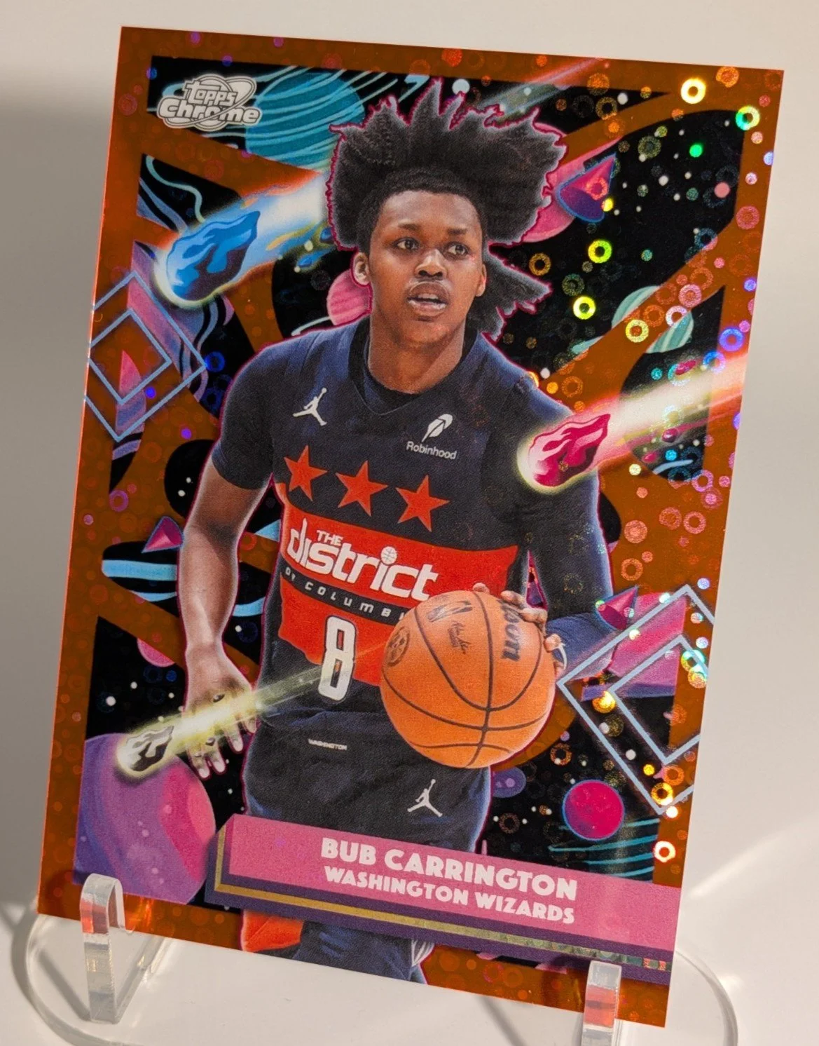 2025-26 Topps Chrome Cosmic #194 Bub Carrington Lunar Refractor SSP - photo 2
