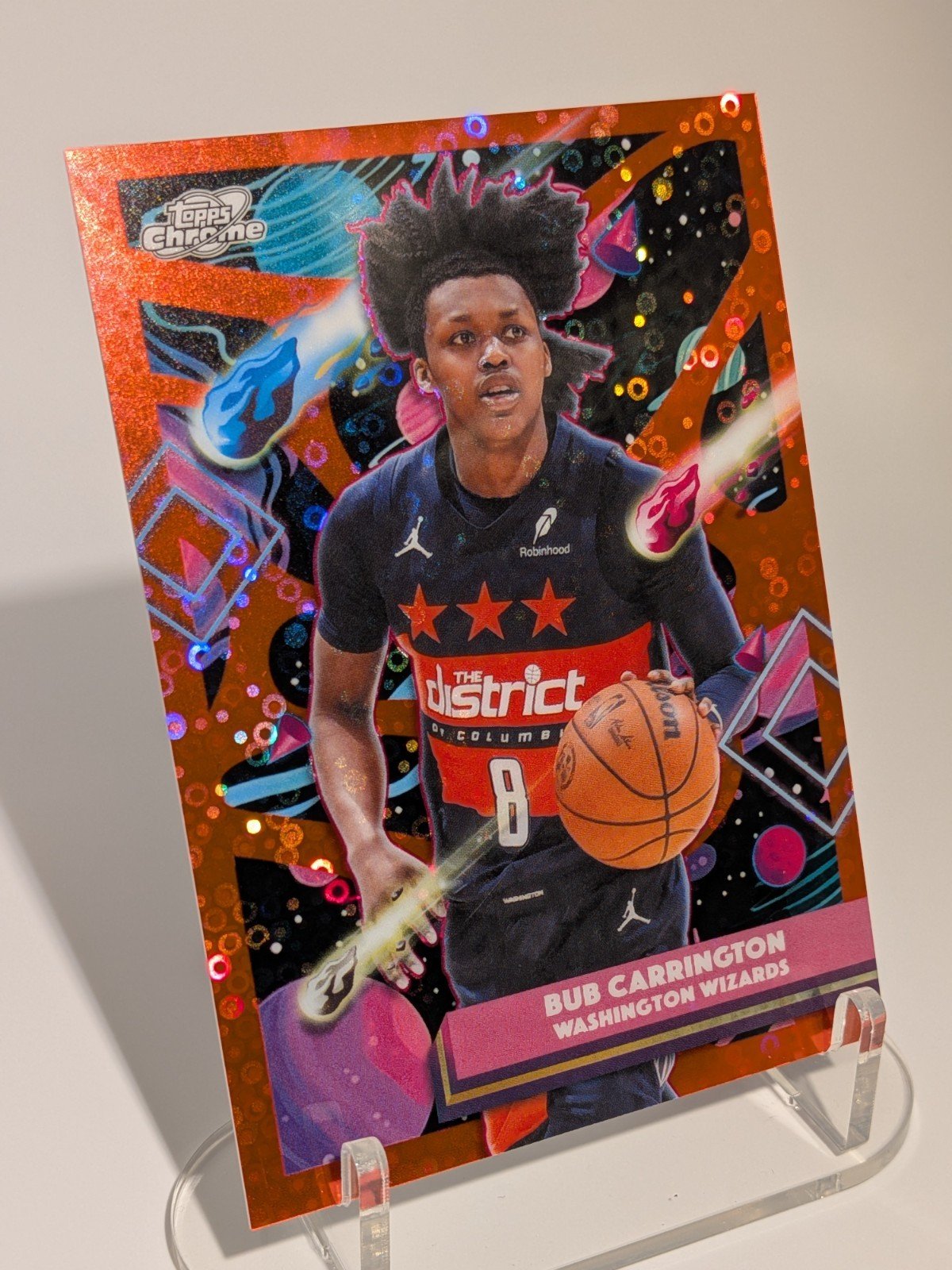 2025-26 Topps Chrome Cosmic #194 Bub Carrington Lunar Refractor SSP - photo 3