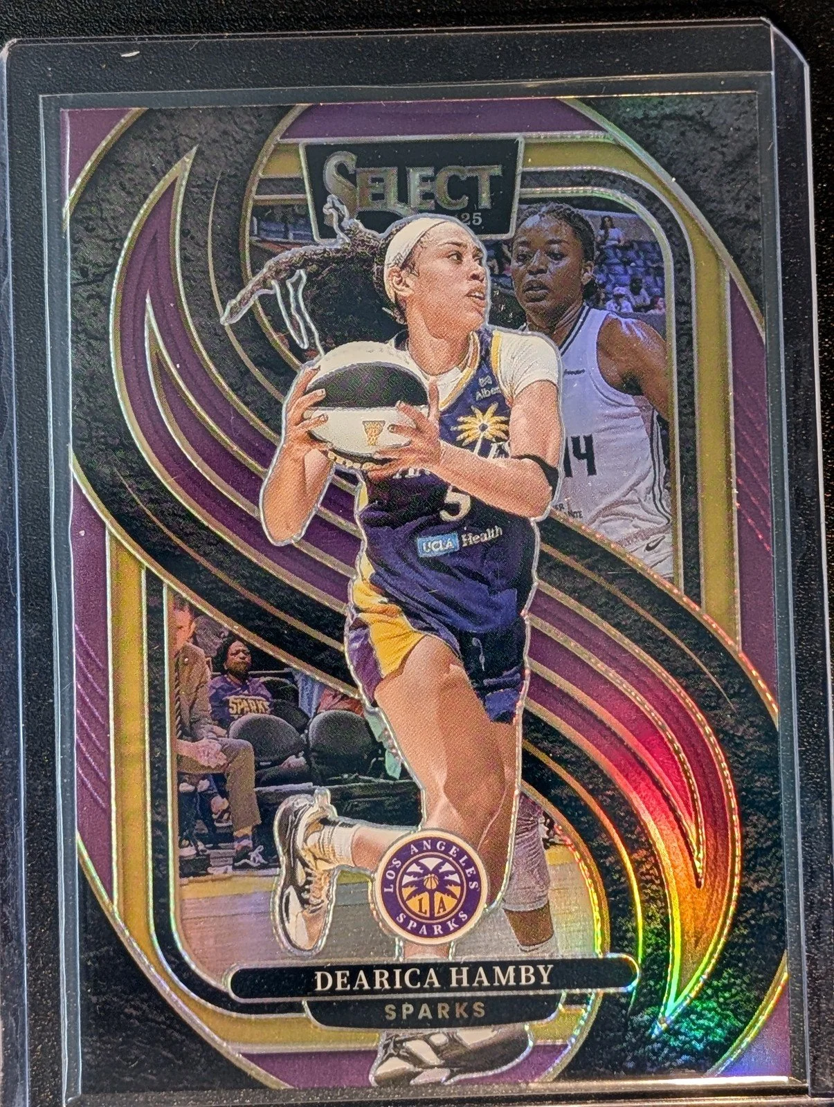 Front of 2025 Panini Select WNBA /149 Dearica Hamby Purple Prizm #151