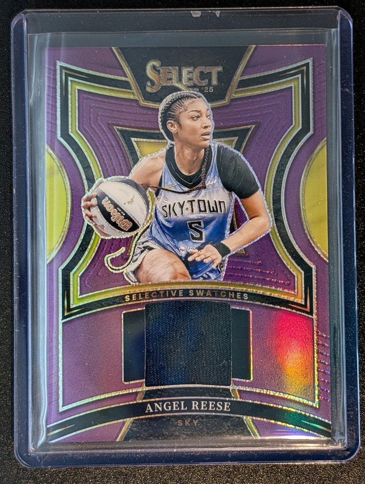 Front of 2025 Panini Select WNBA #SW-AR  Angel Reese /49 Purple Memorabilia