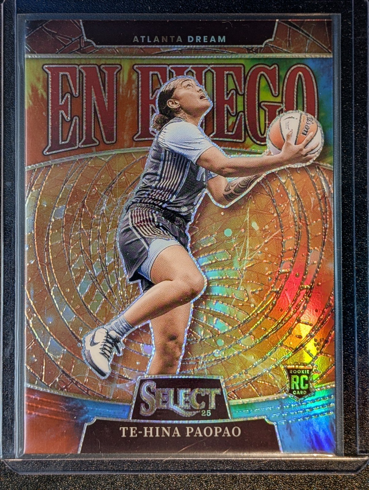Front of 2025 Panini Select WNBA #3 Te-Hina Paopao En Fuego /25